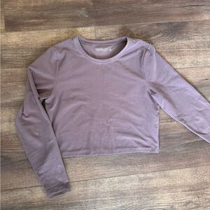 Abercrombie & Fitch Purple Fitted Long Sleeve Crop Top